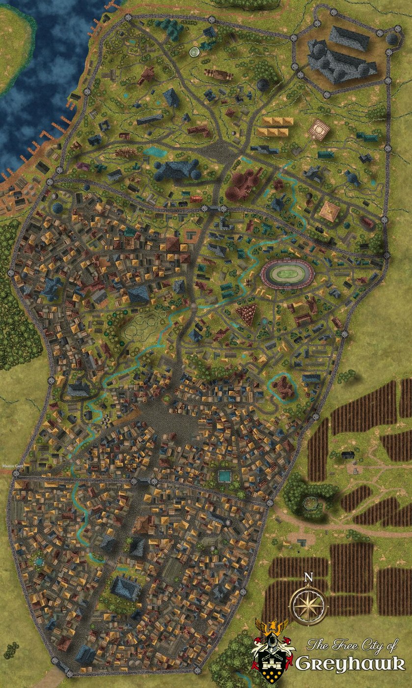 Free City of Greyhawk Players' Map