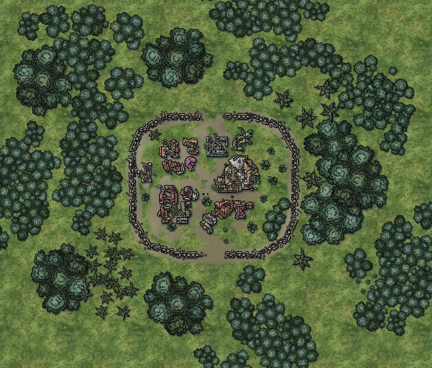 ruined forest town