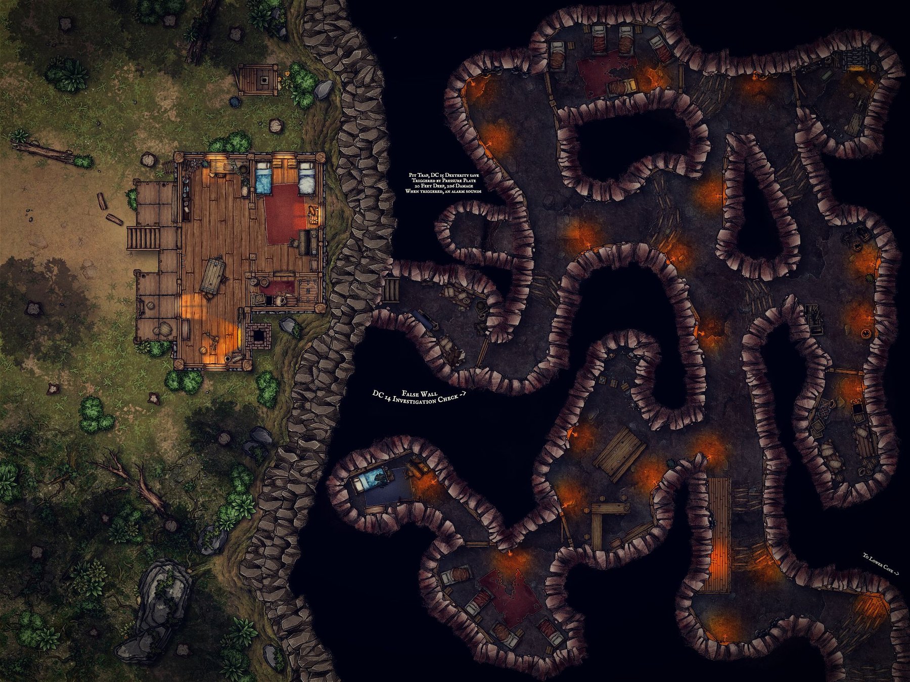 Bandit Hideout - Upper Cave/ False Hut 40x30
