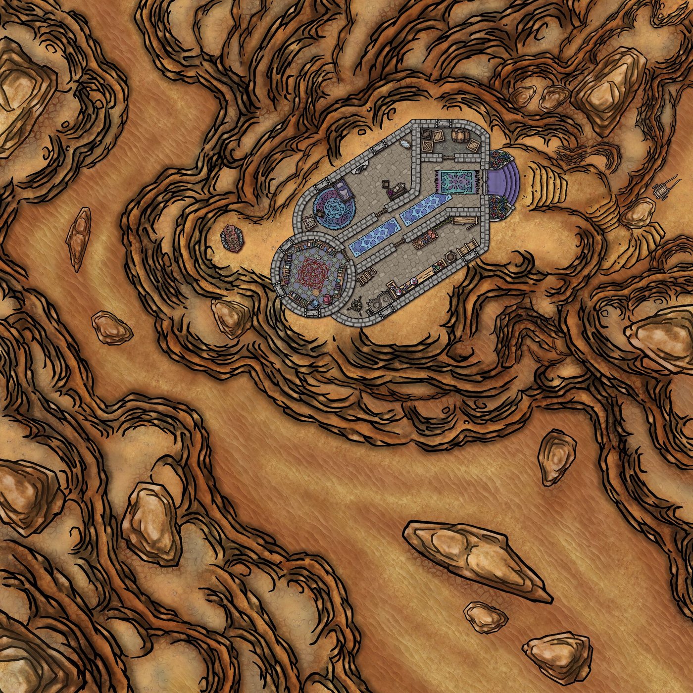 (WBM) Dry Riverbed/Desert Ravine (Sorcerer's Citadel version)