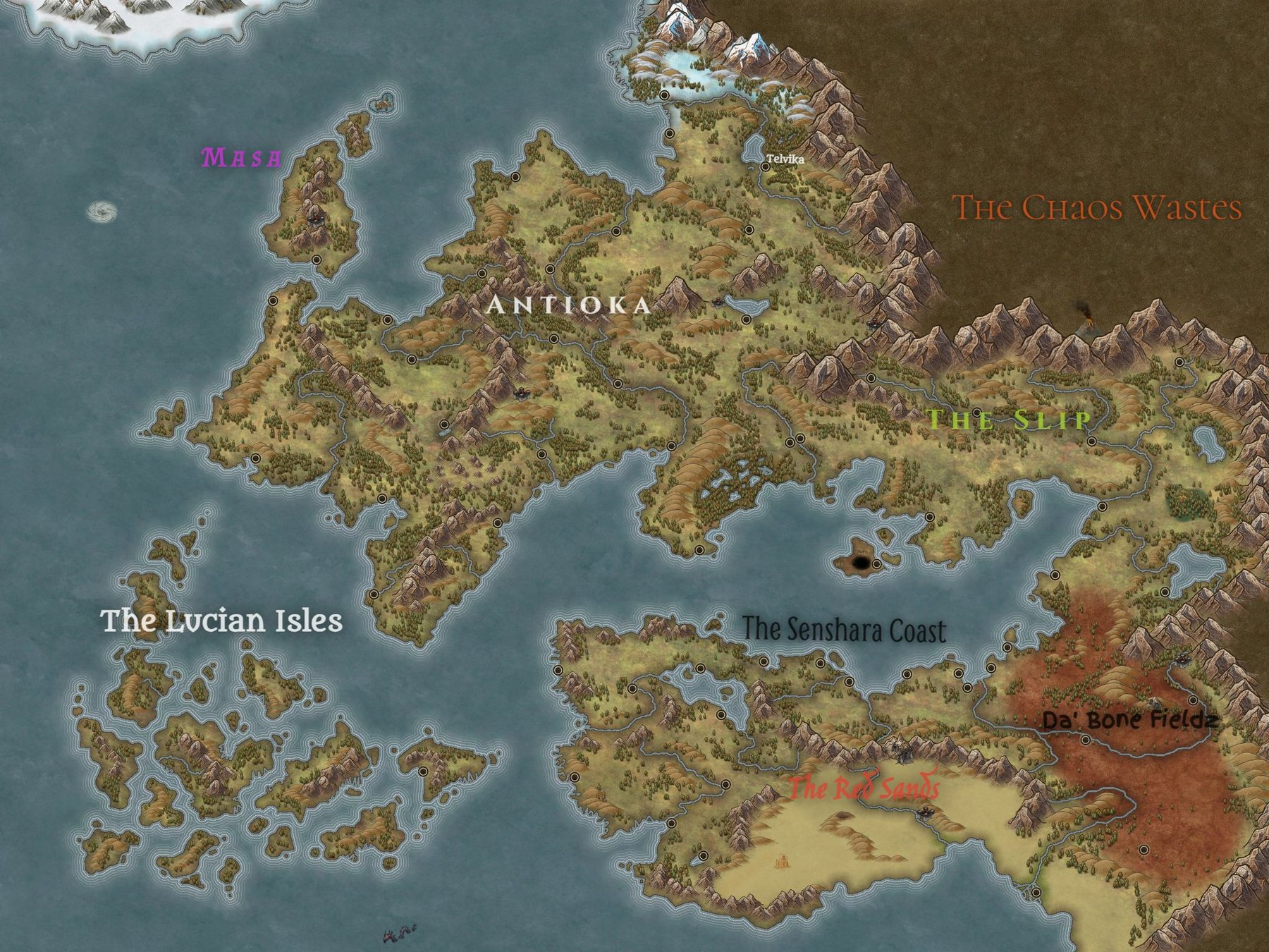 Map of Antioka, World of Solar