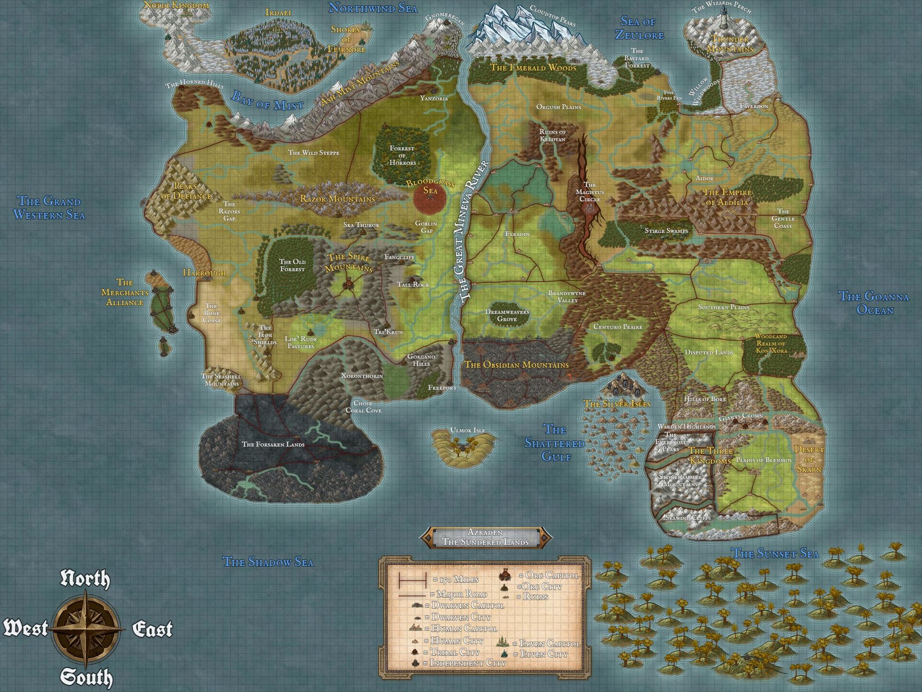 sundered lands labeled map