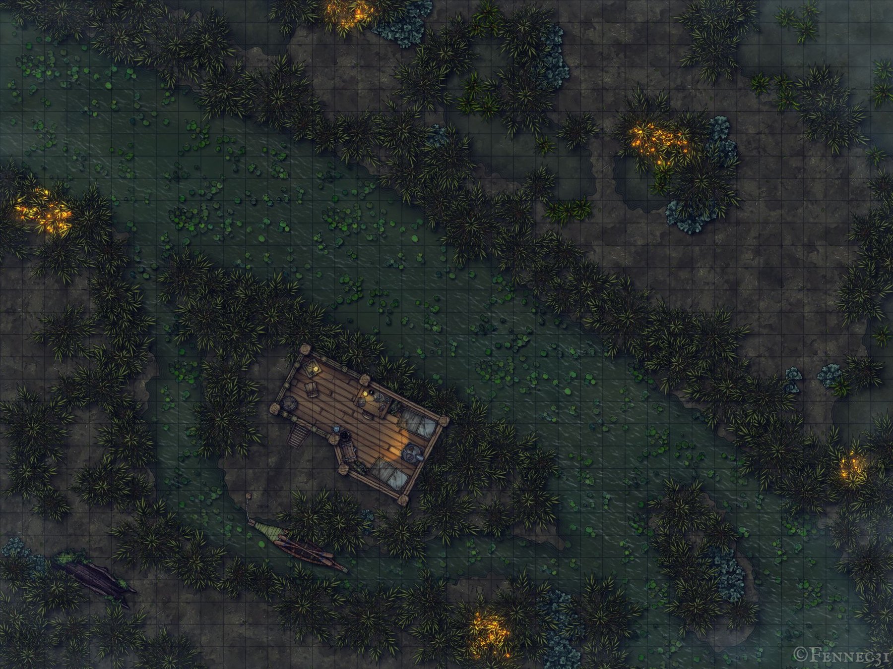 Swamp Watchtower 2 Night 40x30