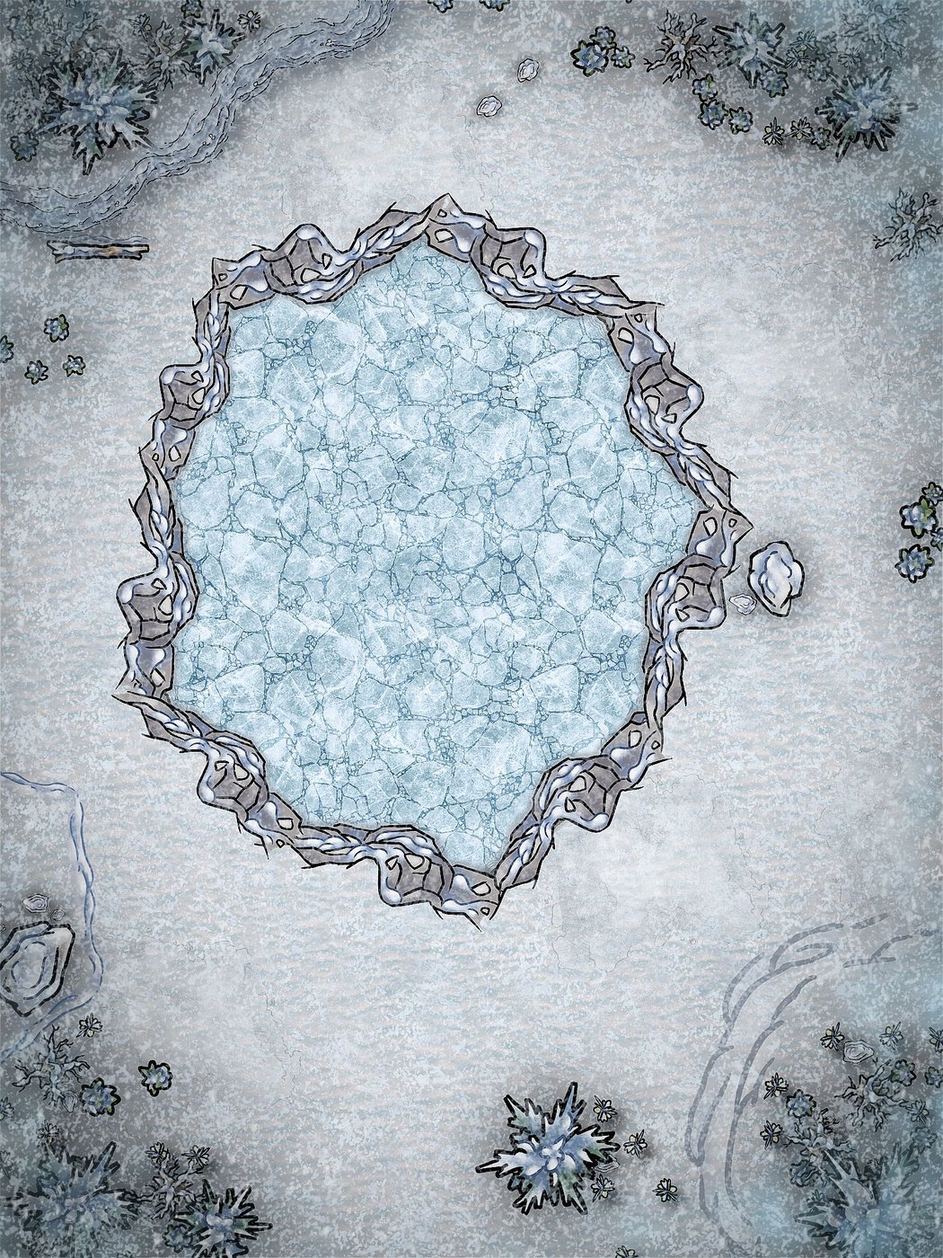 Frozen Pond - Snowy Day