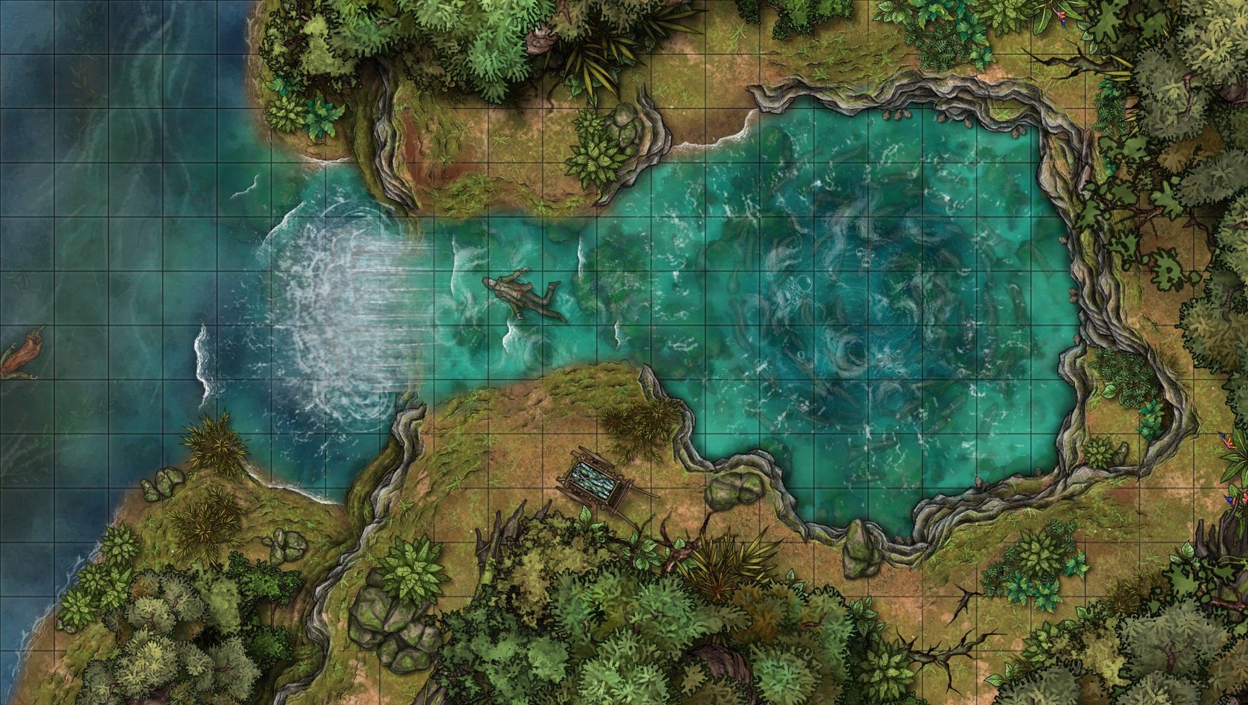 Water Plane Portal and Waterfall