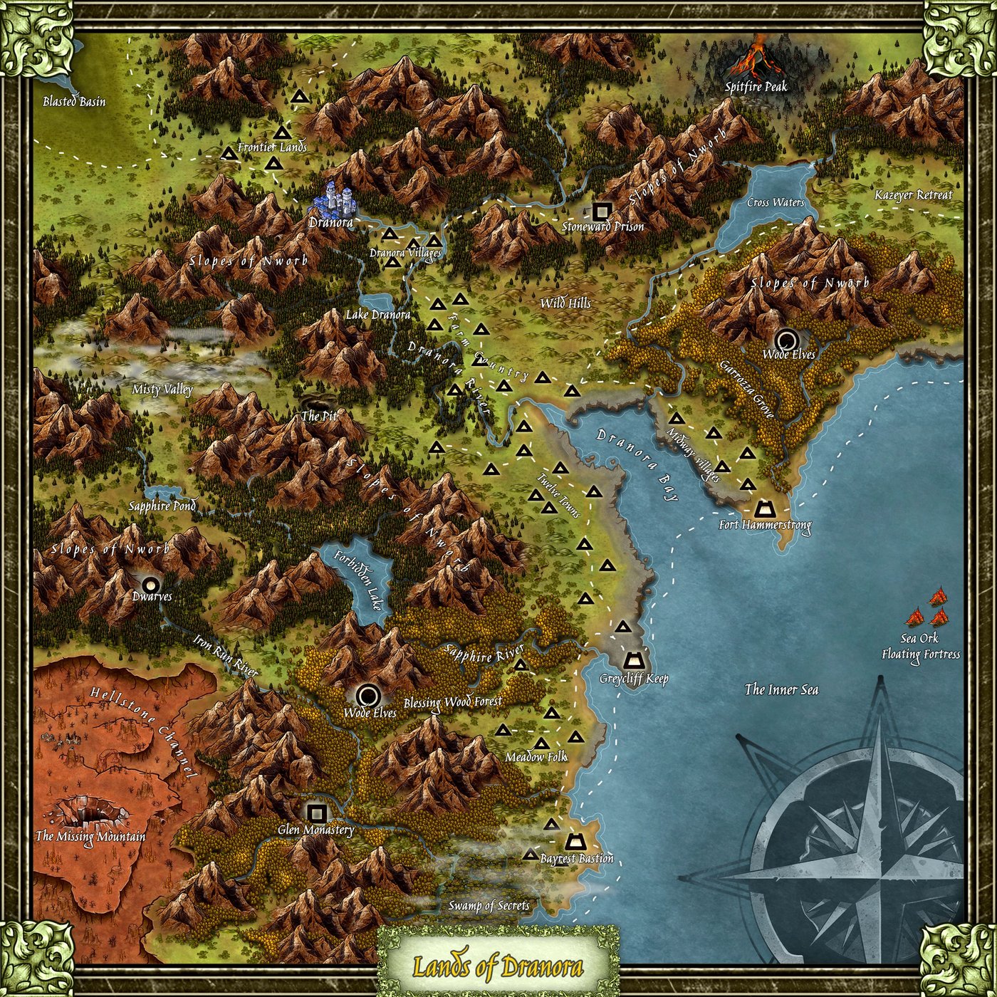 Dranora Region Map