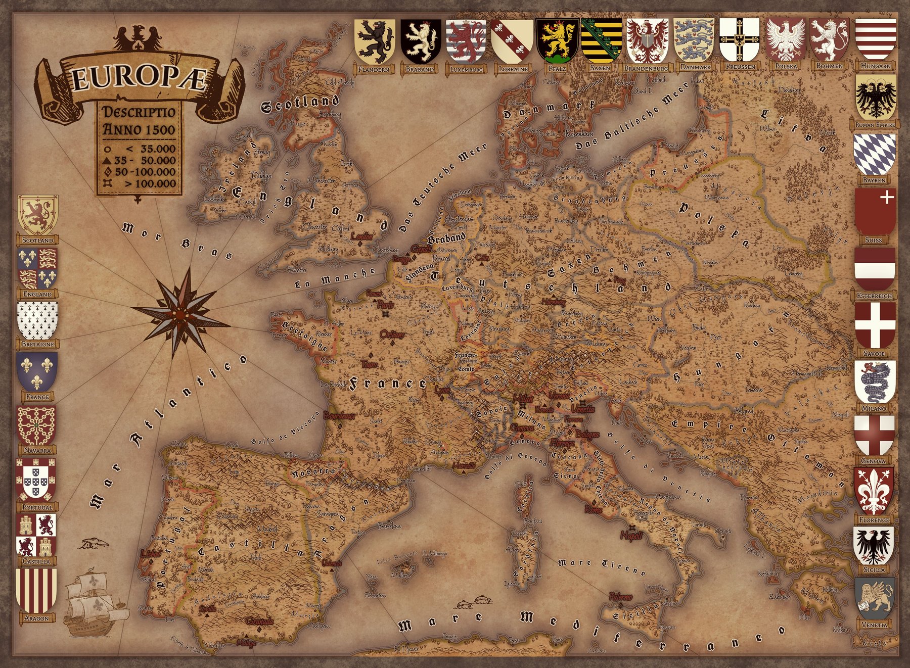 Map of Europe - 15th century