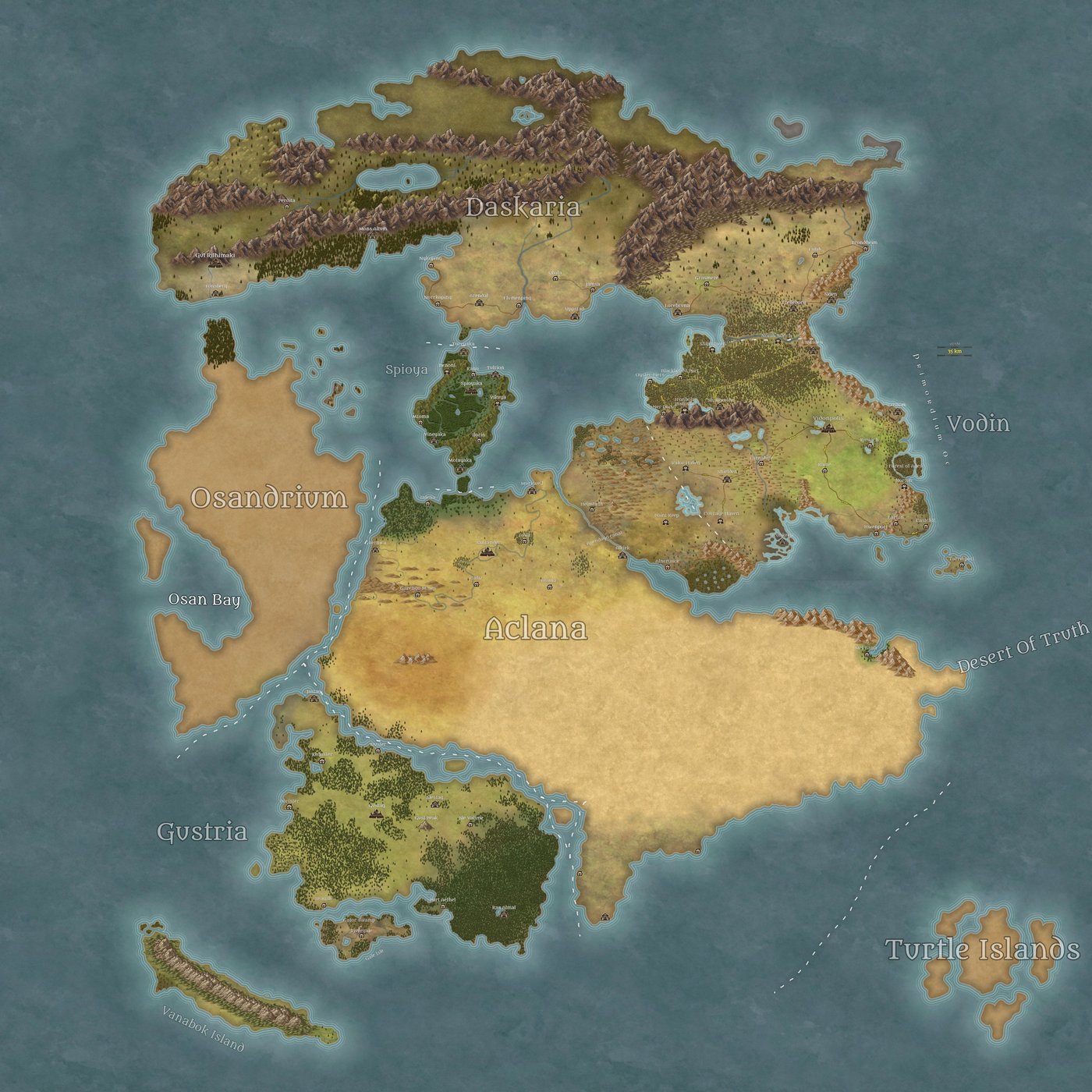 (Save) Geographical map of continent of Astara