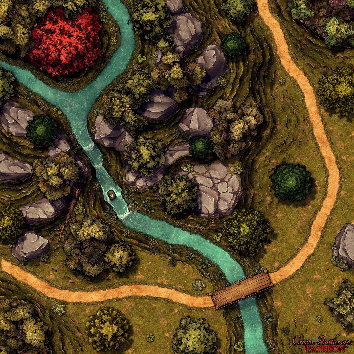 Foothill Bridge 25x25 battle map