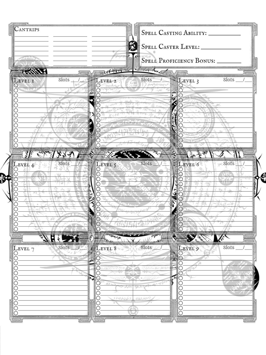 Custom DnD Spells Sheet