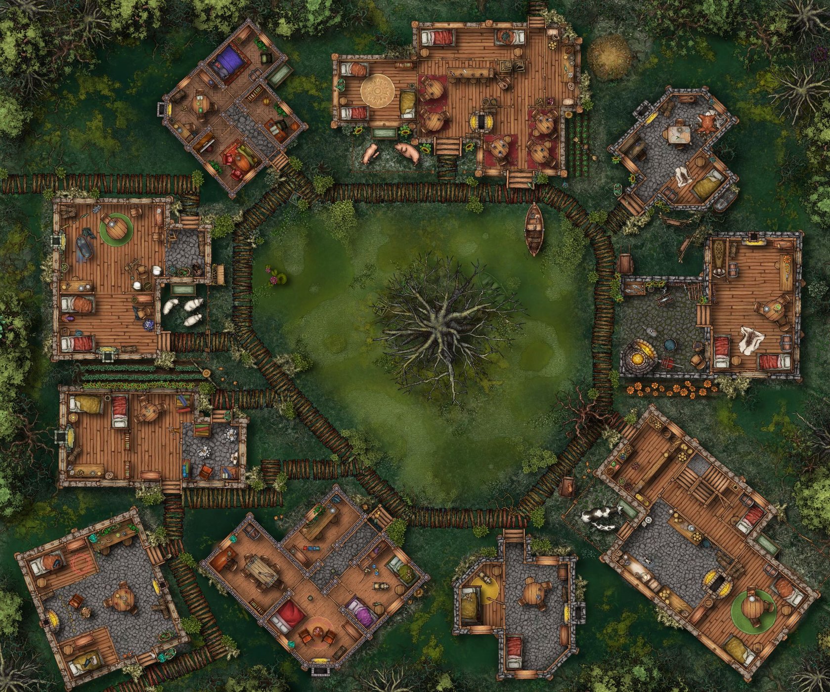 Village in a swamp - day version