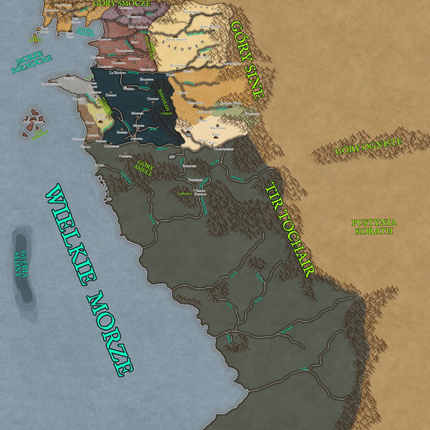 Map of Witcher Continent