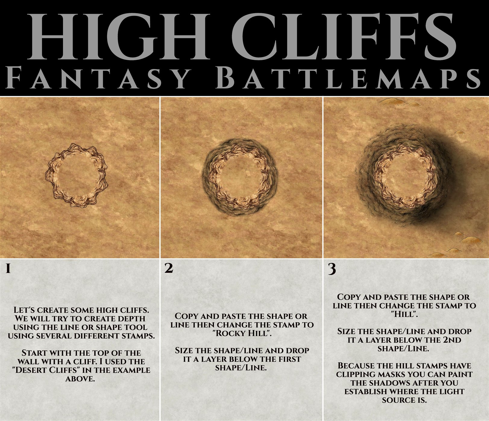 High Cliffs  (Fantasy Battlemaps)