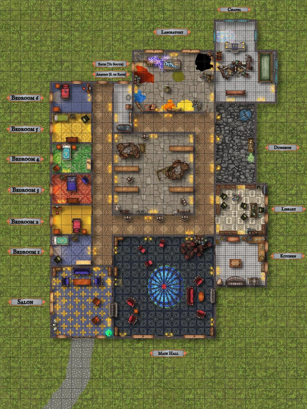 Leomund's misplaced manor-inspired map, labeled