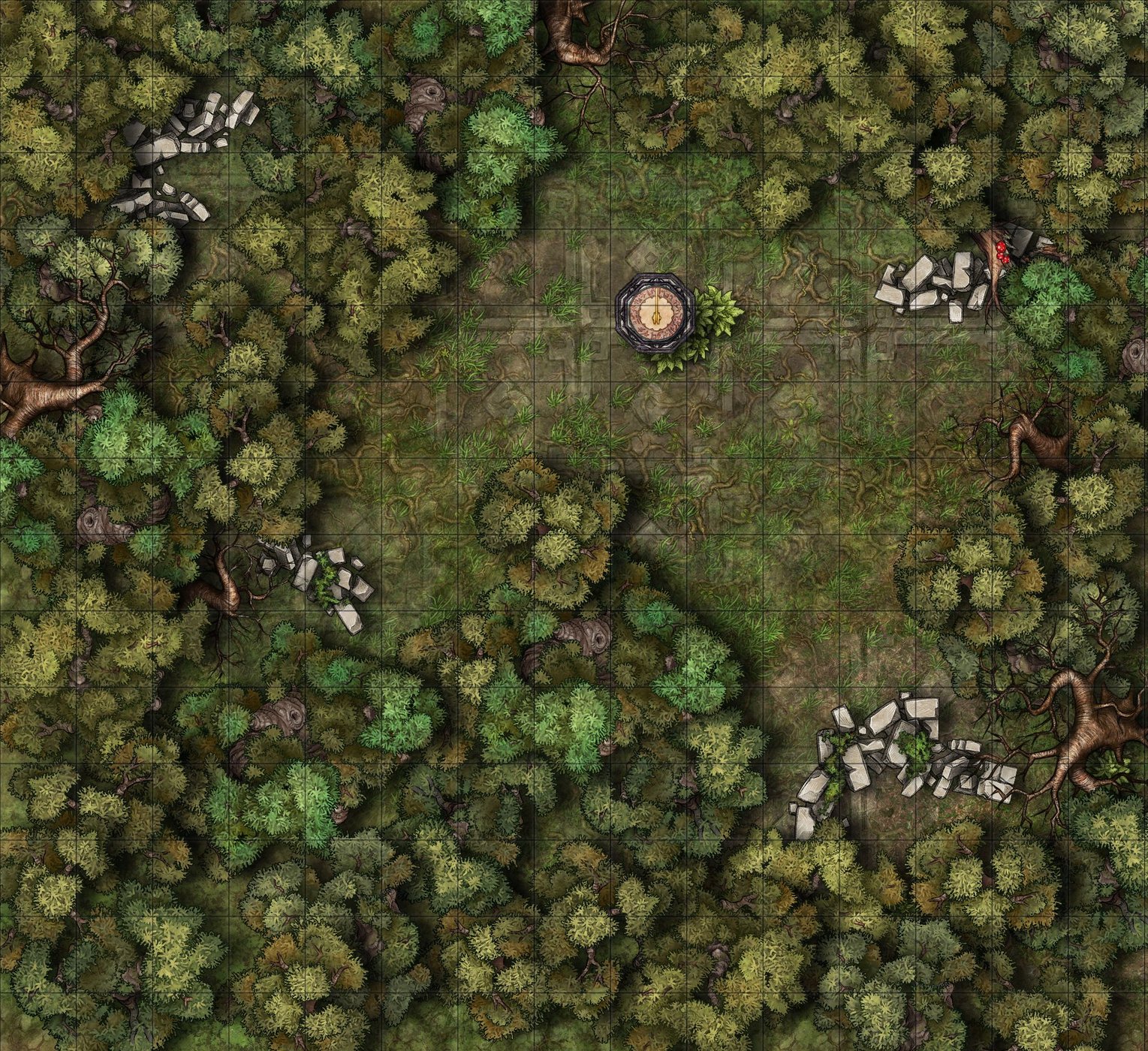 Sundial Amongst Forest Ruins