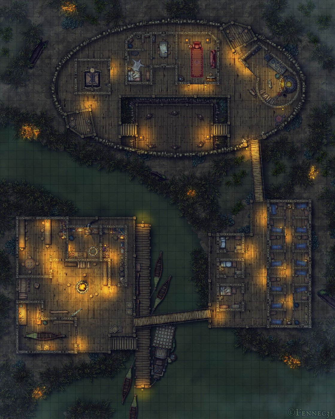 Swamp Hideut Night 50x40 