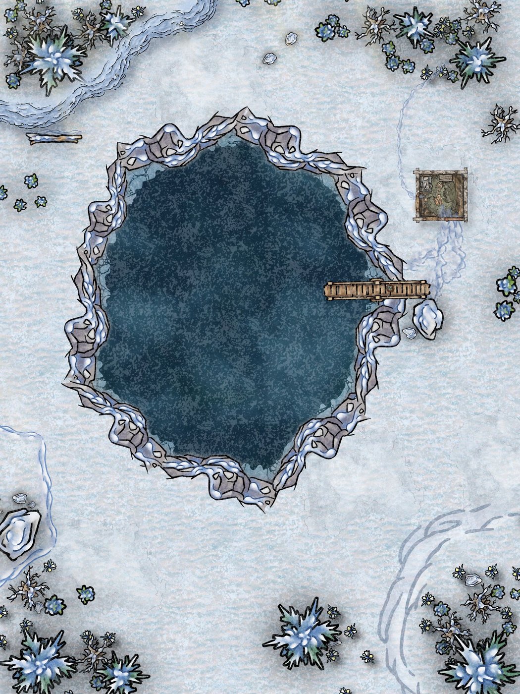 Frozen Pond - Abandoned Fishing Shack