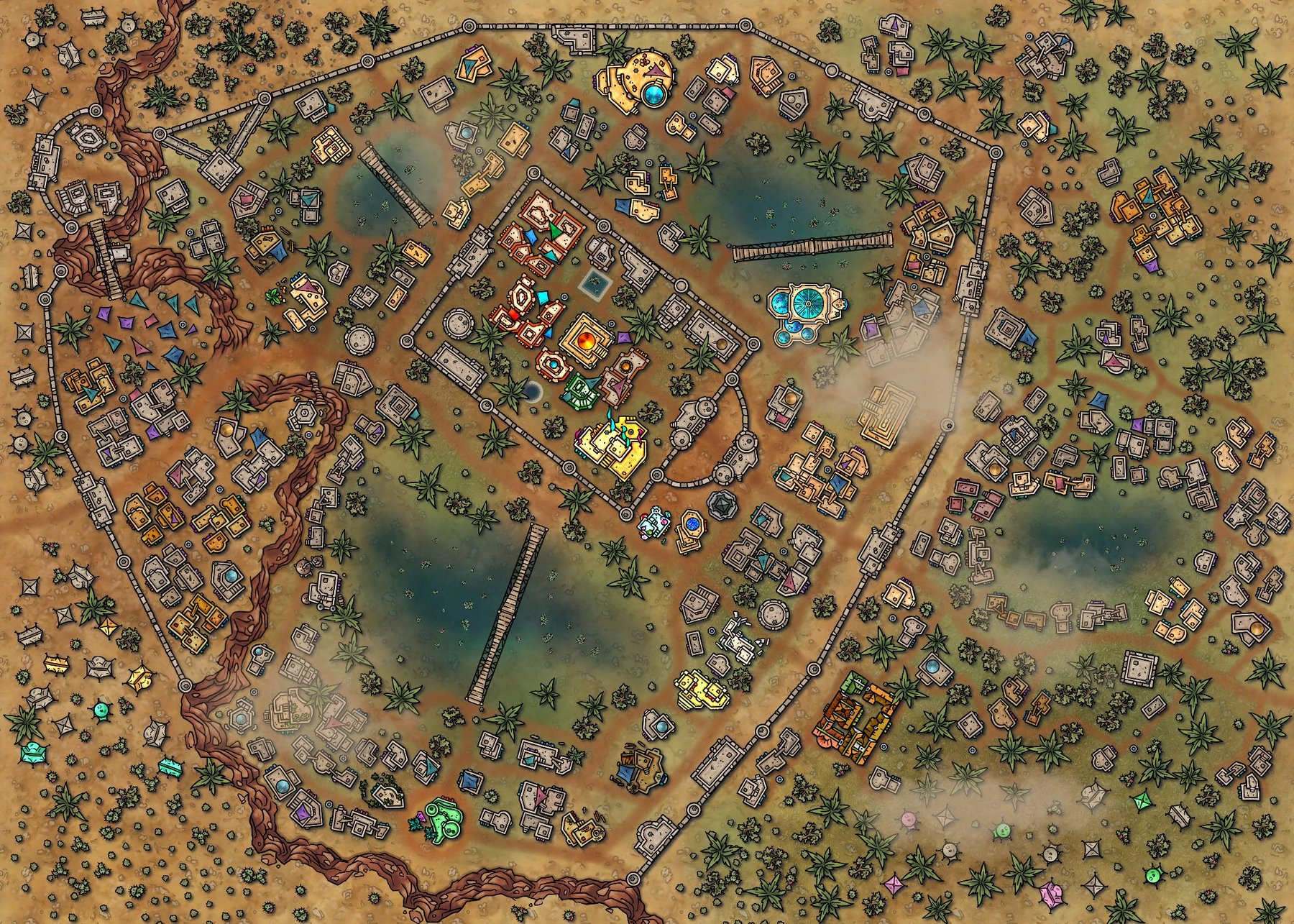 Desert Oasis Town By Day