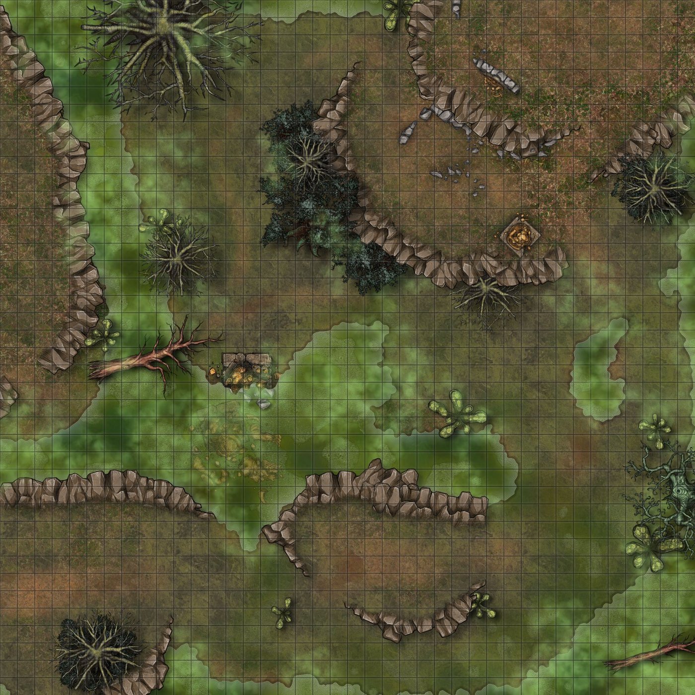 Swamp with Green Fog