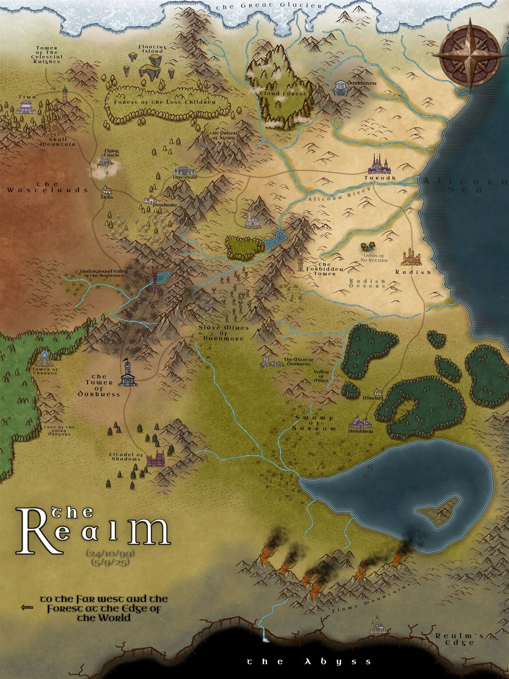 80s Cartoon Realm Map D&D circa99