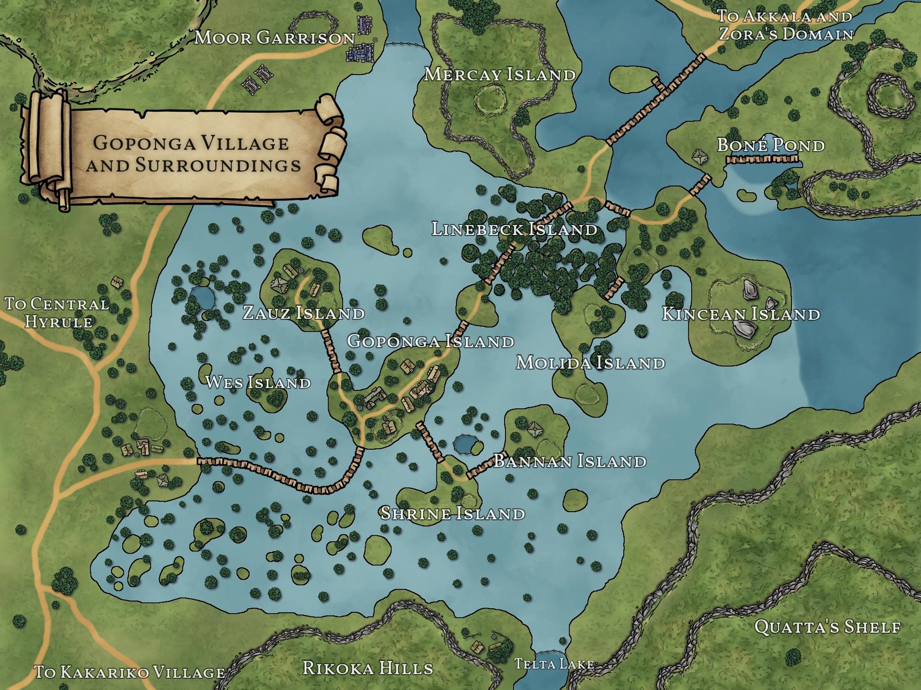 Goponga Village pre-Calamity - Zelda: Breath of the Wild