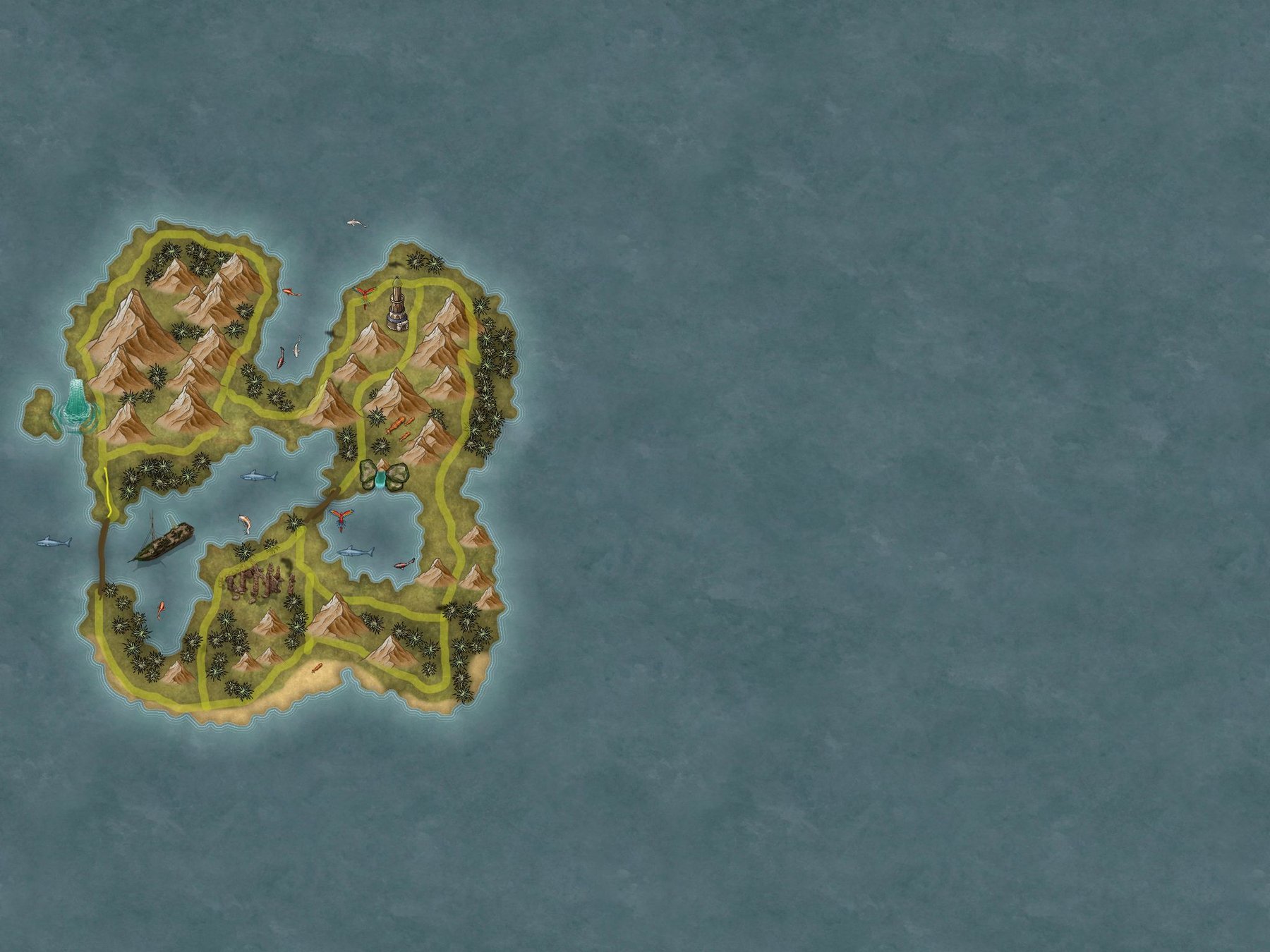 Tropical Island Screen Left