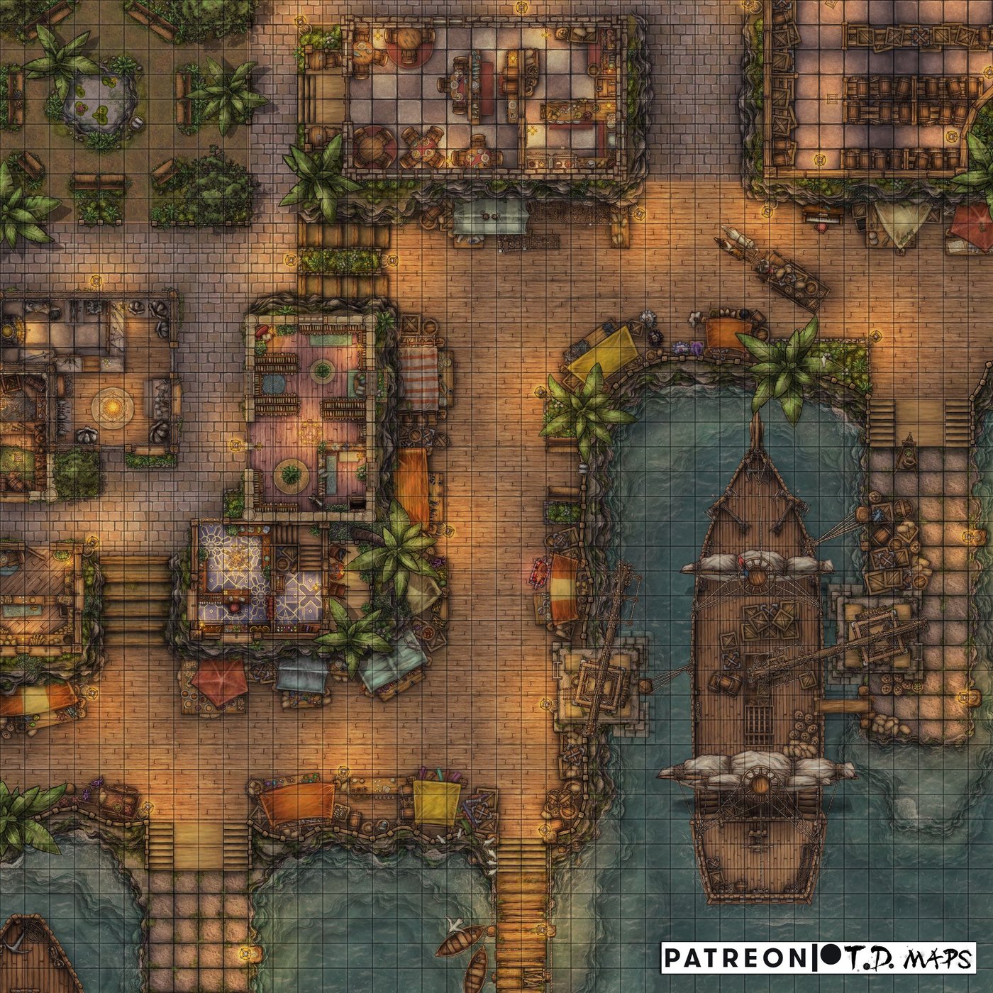 40x40 Port Market, Shops, and Docks