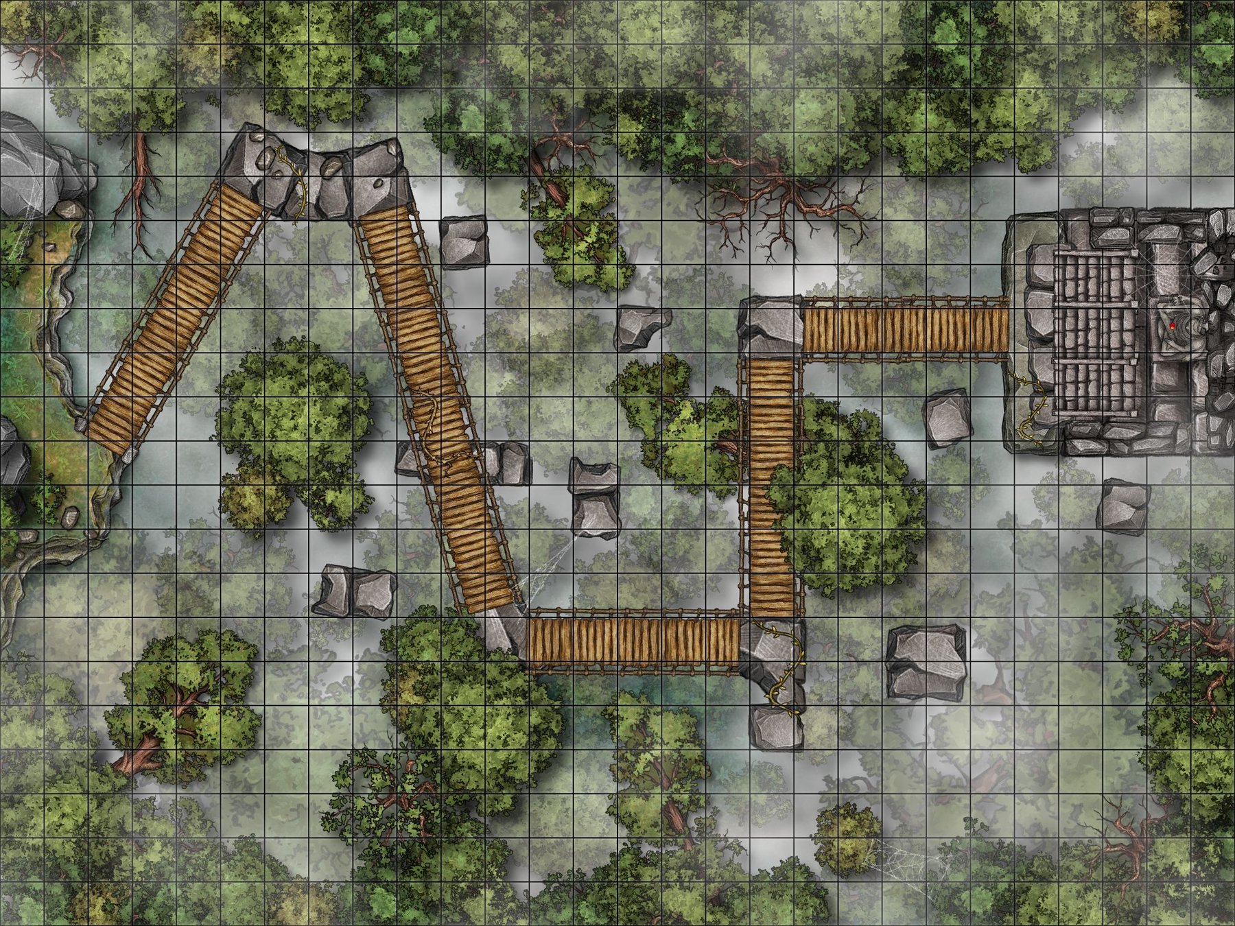 Rope Bridge Jungle Temple