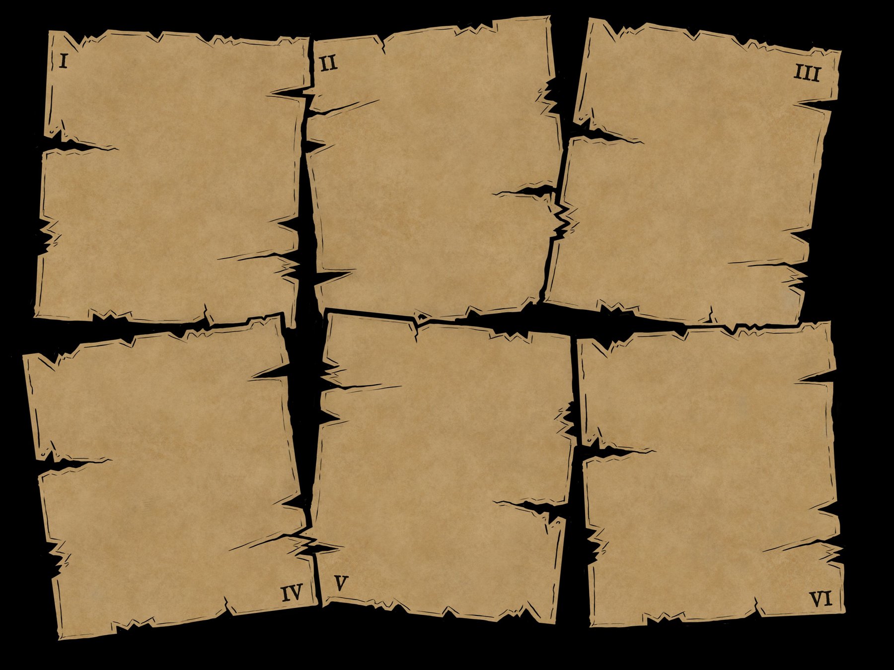 6 Piece Map Template