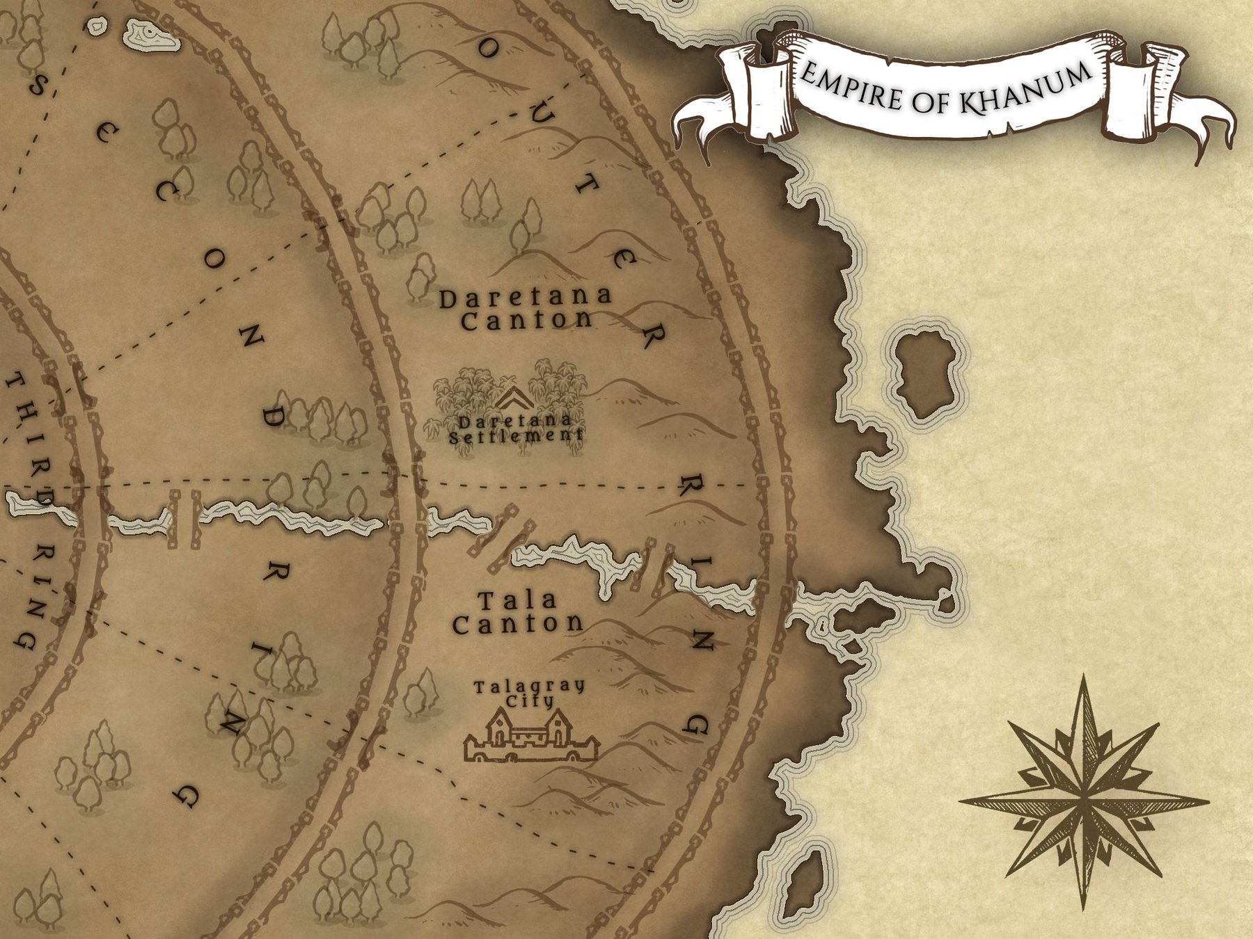 The Tainted Cup parchment map