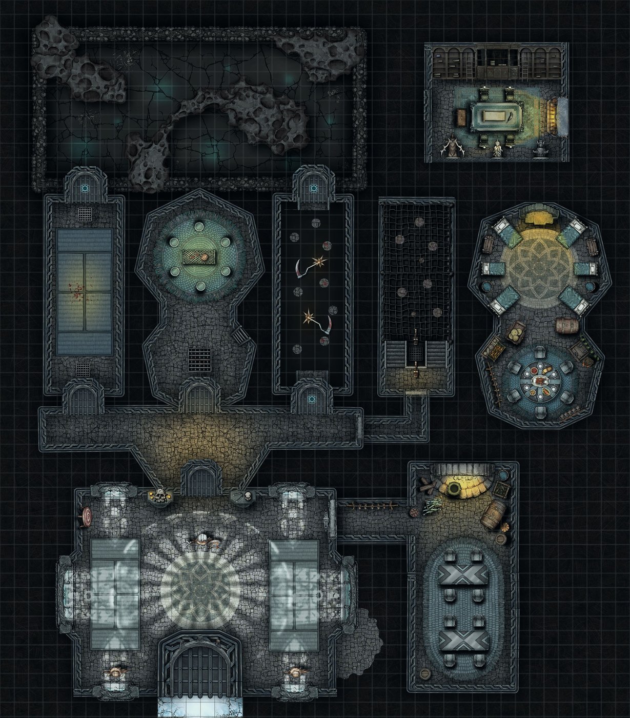 Monastery of the Frostbitten Fist (w/ grid)