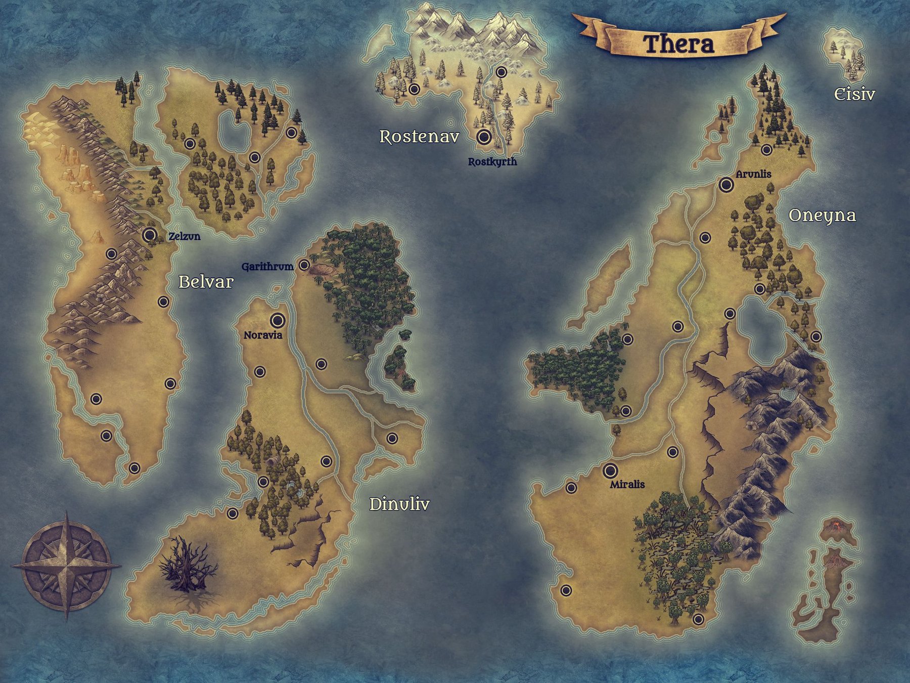 Thera with Cities