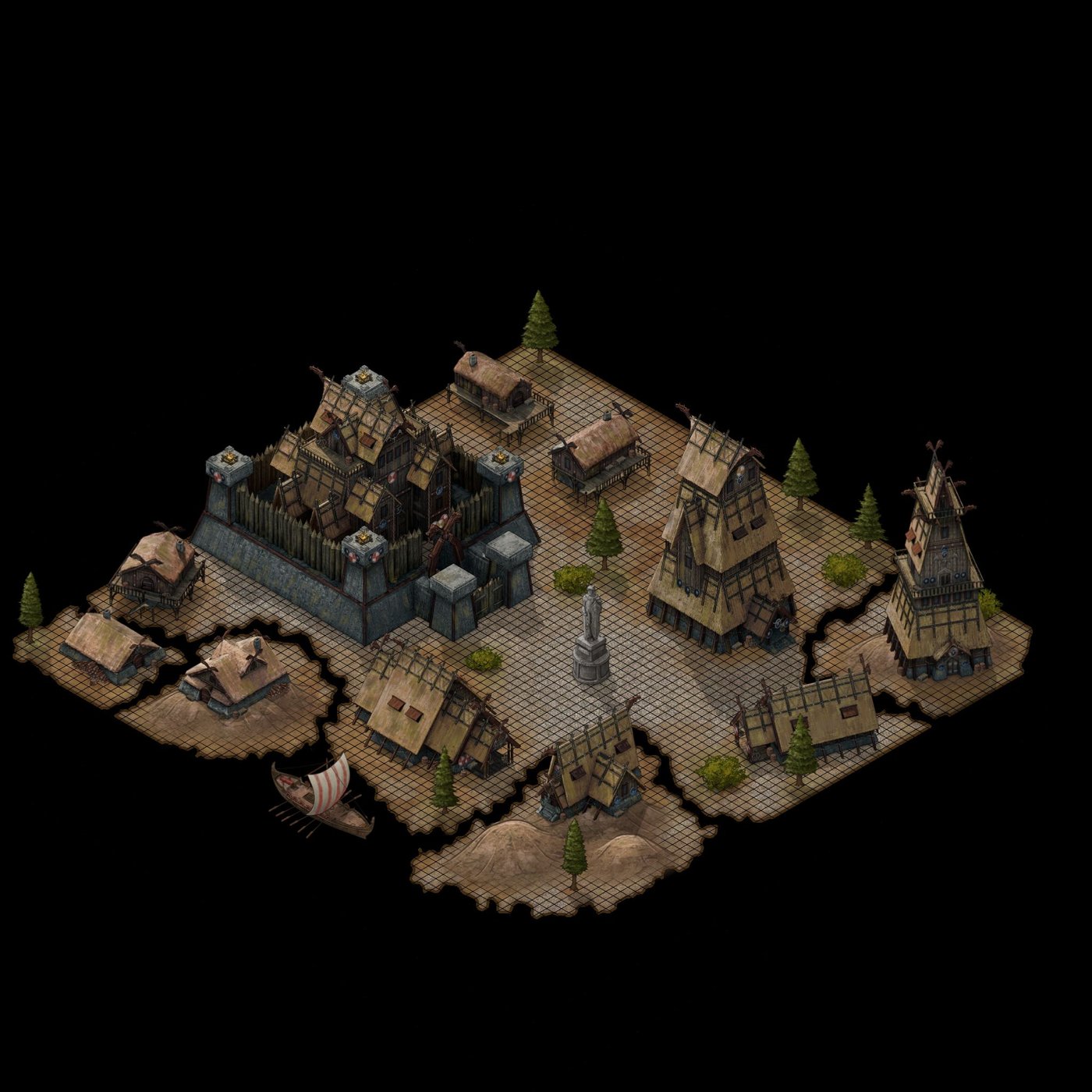 Viking Settlement Isometric Battle Map