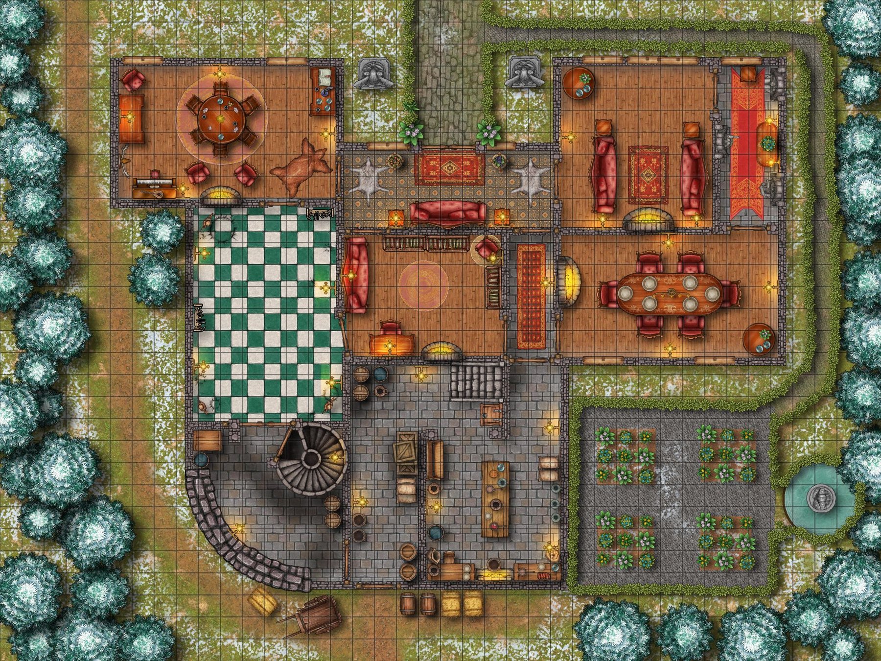 Korrukor's Tower battlemap ground floor