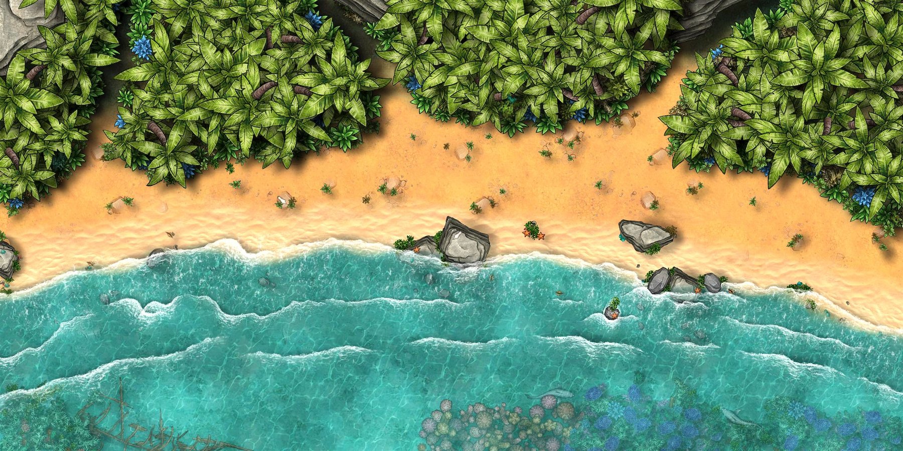 The Lagoon - jungle shoreline & beach