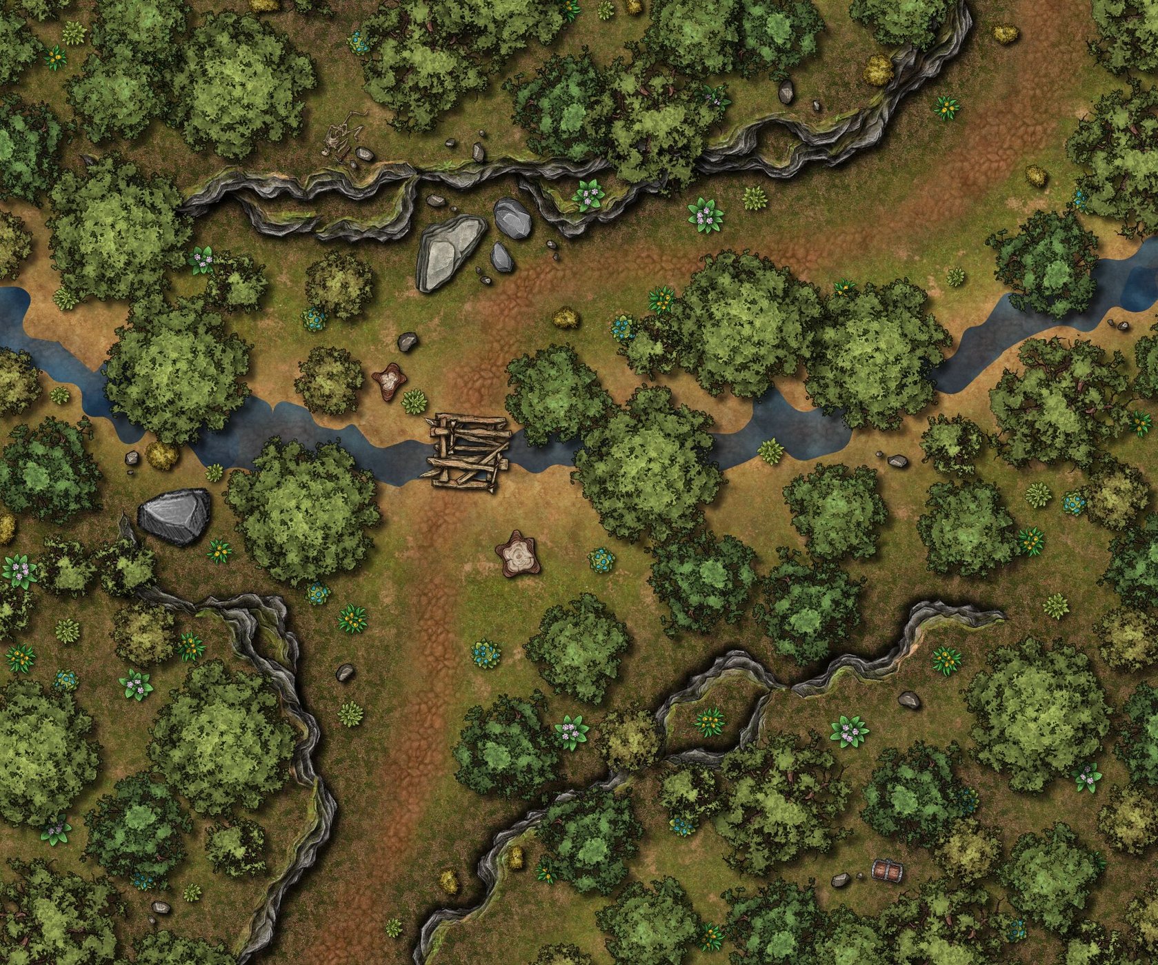Forest Creek encounter map