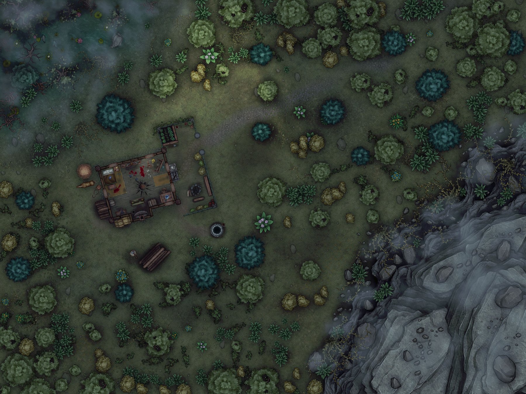 Battle Map - Cabin Woods