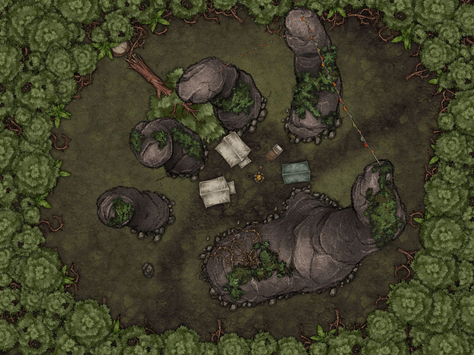 Ancient Campsite - Battlemap