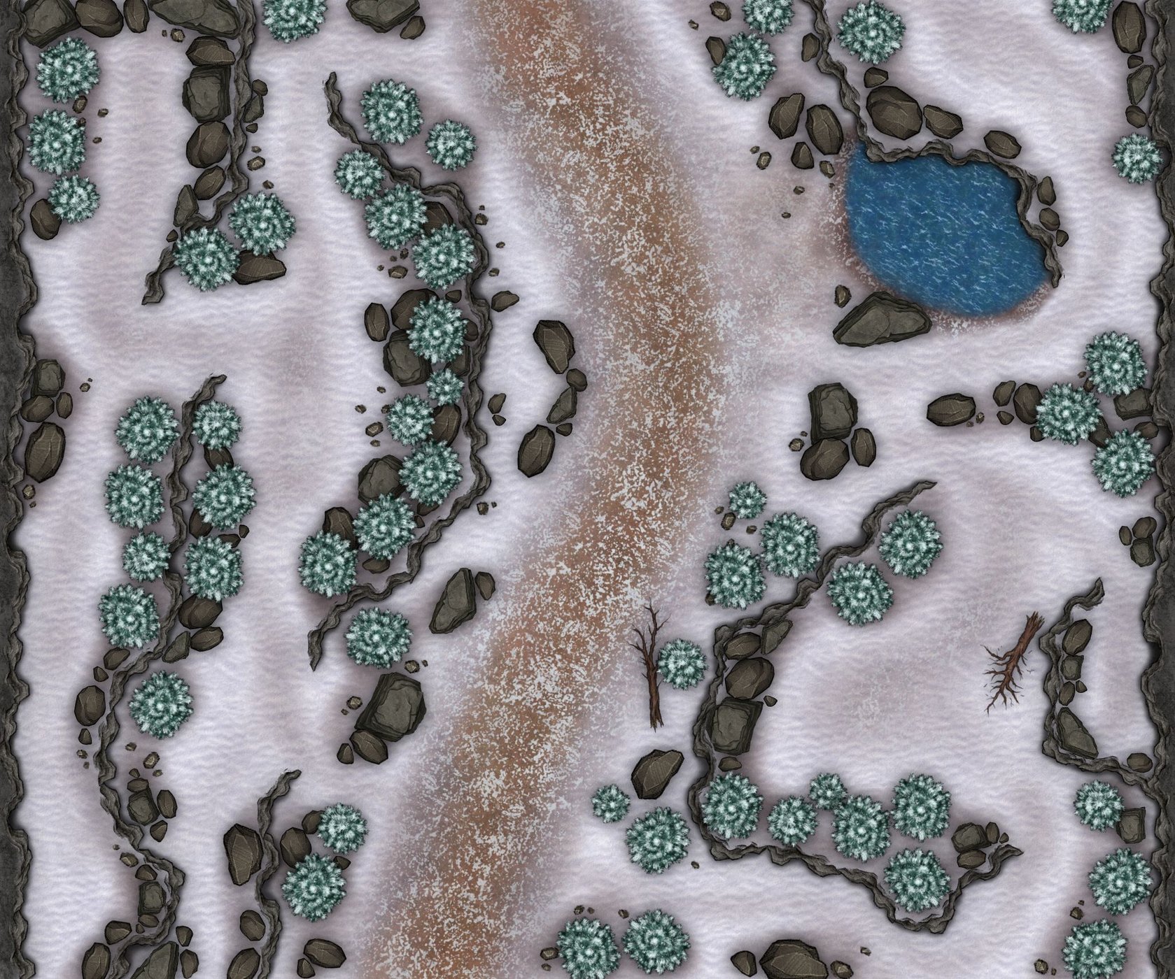 Rocky mountain pass, ambush point