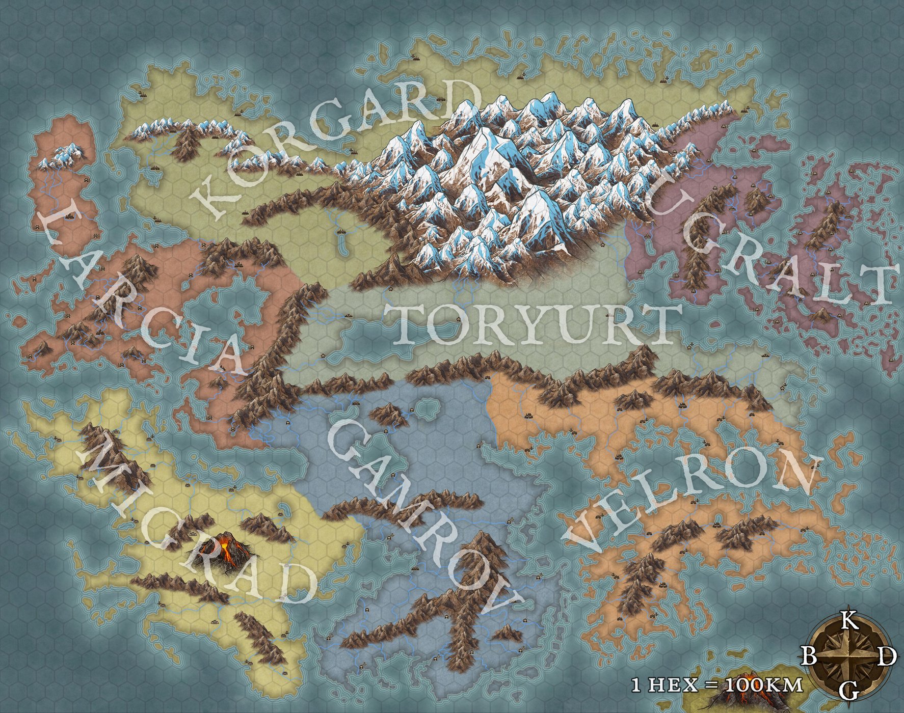 The 7 Realms Continent | Inkarnate - Create Fantasy Maps Online