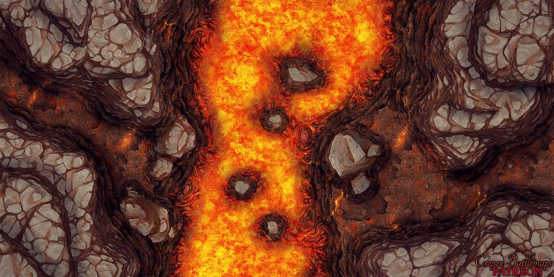 Lava River 50x25 battle map