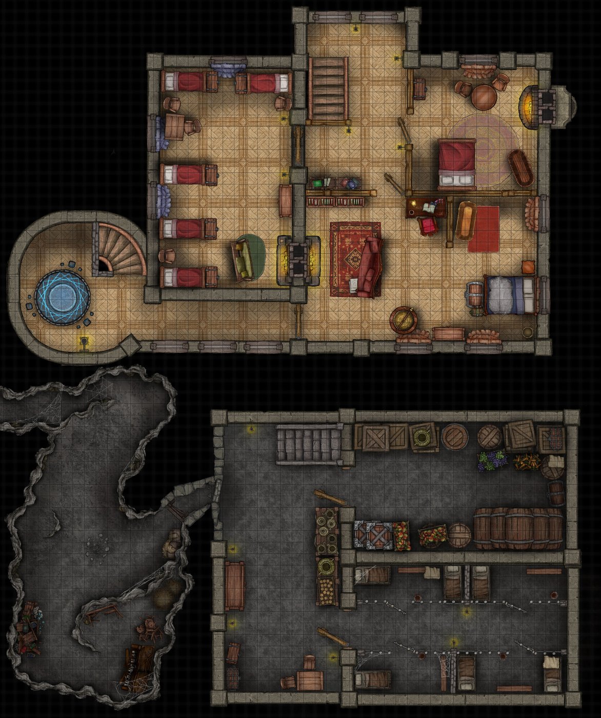 Tavern keep (2nd floor + basement) | Inkarnate - Create Fantasy Maps Online